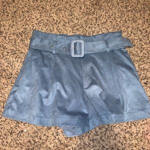 Zara belted suede shorts